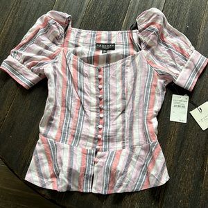NWT Nordstrom Shelli Segal Laundry Women’s Top peplum striped size XS